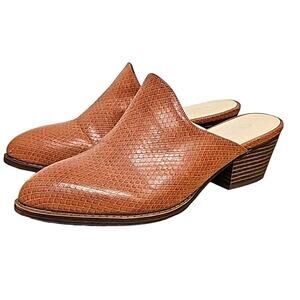 CL by Laundry Catherin Faux Snakeskin Mule 1.5" Stacked Heel Womens Size 8.5/39